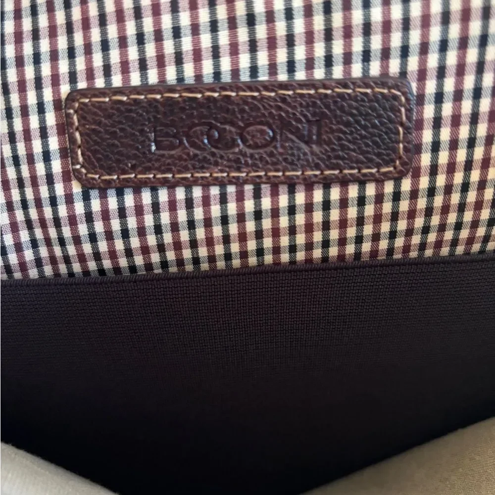 Boconi Brown Leather Laptop Bag w/RFID Pocket